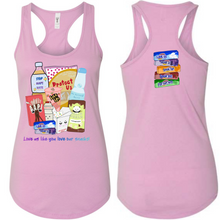 Load image into Gallery viewer, “Love Us Like You Love Our Snacks” - lilac racerback tank
